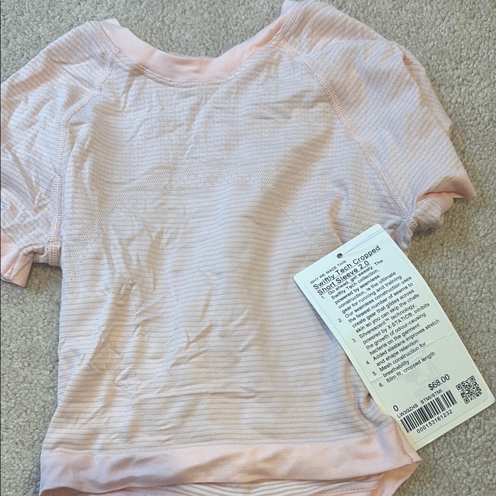 LULULEMON Pink Swiftly  Cropped Tee